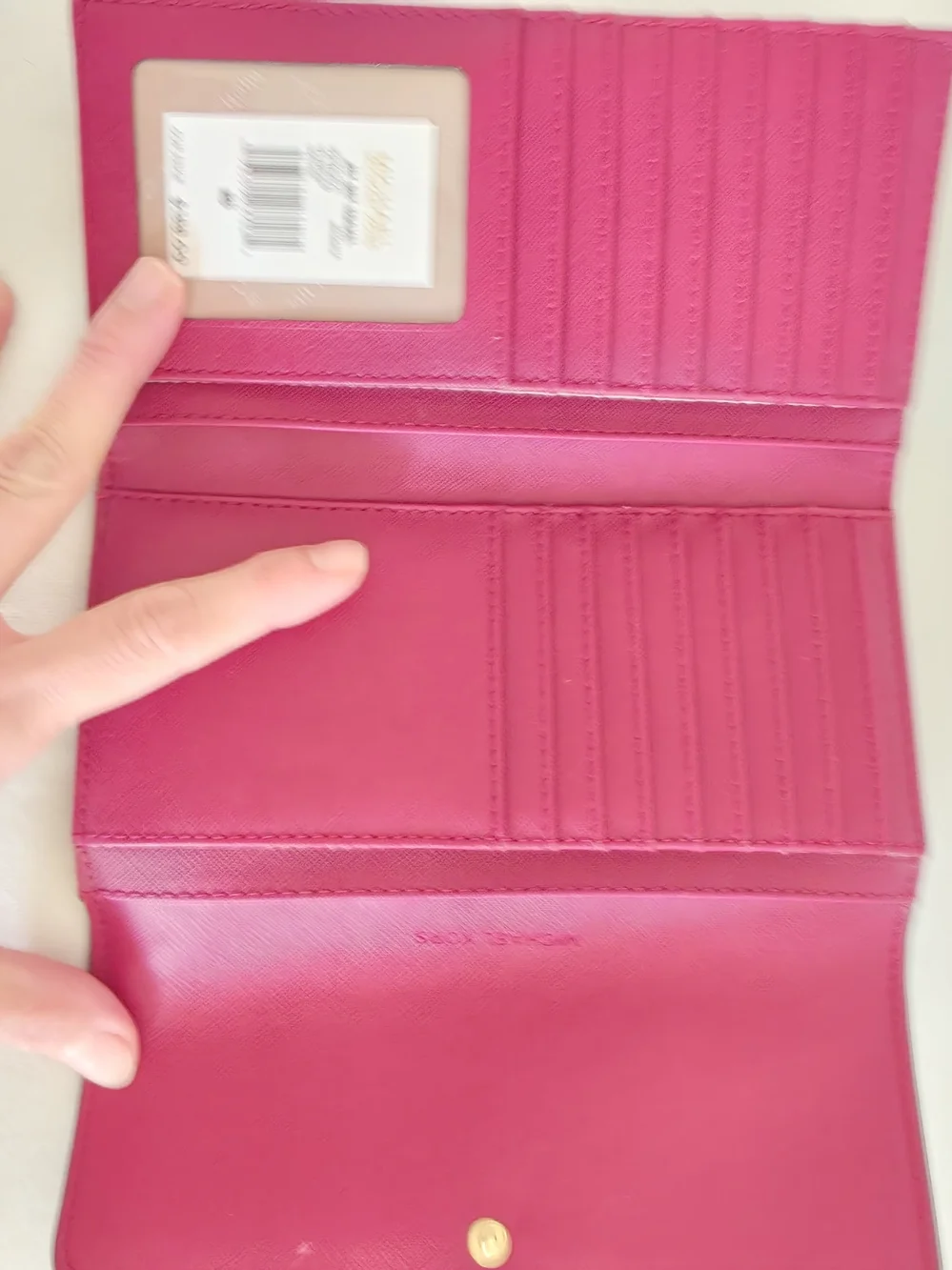 Michael Kors Bright Fuchsia Leather Wallet with Gold Logo